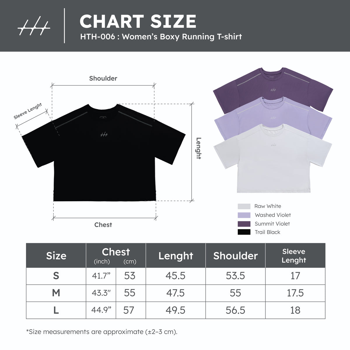 HTH-006 : Women's Boxy Running T-shirt